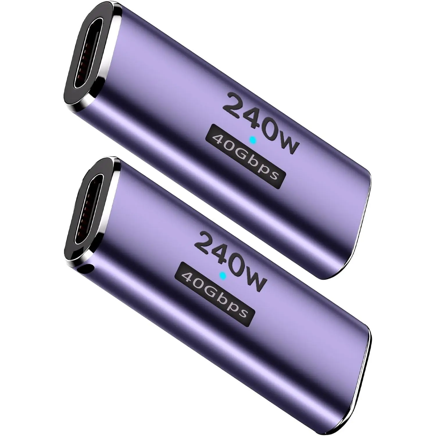 USB C Female to Female Adapter 2 Pack, USB C Coupler USB 4 Adapter Coupler Support 240W PD, 40Gbps, 8K@60Hz, 5K@60Hz, 4K@120Hz for iPhone 16/15, Thunderbolt 4/3, iPad, MacBook Pro/Air