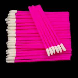 Soft Solid Rod Lip Brush Cotton Swabs 50 Pcs, Disposable Portable Spa Hygiene Beauty Lip Tool, Multi-Use Lip Makeup Remover Cleaner Brush