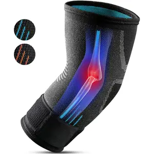 Elbow Brace for Tendonitis and Tennis Elbow, Compression Sleeve for Arthritis, Workouts, Reduce Joint Pain During Fitness Activity (Large)