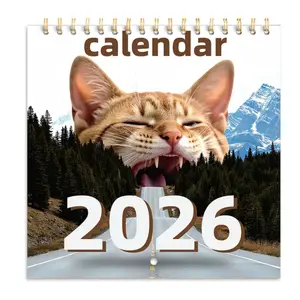 2026 Abstract Cat Calendar Wall Planner, Date and Holiday Marking, Simple Minimalist Original Design, Perfect Gift for Office Room Living Room Bedroom