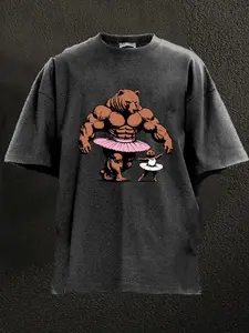 BALLET GYM DADDY WASHED GYM SHIRT for Him, Motivated Gym T-shirt, Fitness gift for Workout Enthusiasts, Weightlifters, Bodybuilding Shirt, Pump Cover Gym Tee for Men Women