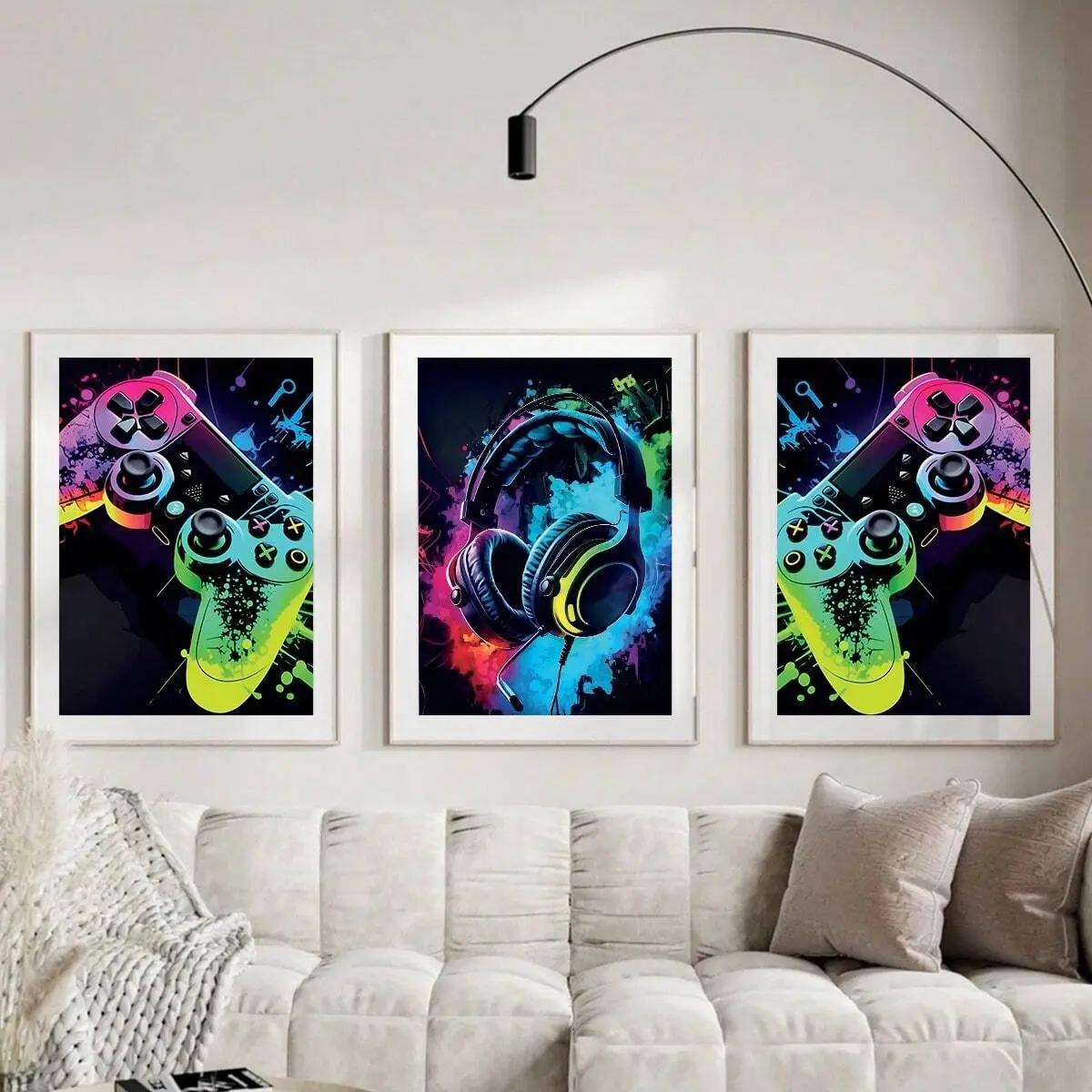 3pc 2D Flat Canvas Poster, Gamer display picture 1