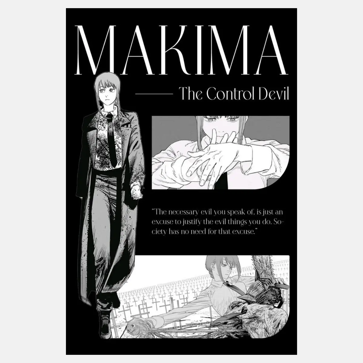Makima The Control Devil Anime Poster, Chainsaw Man Manga Wall Art, Unframed High Quality Art Print, Home Decor, Gifts for Him Her