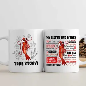 True Story, Poor Shrimp Mug, Funny Meme, Movie Quotes Coffee Cup, Shark Tale Shrimp Story Gag Gift, Viral Absurdist Humor Ceramic Mug, Mother's Day Birthday Gift For Cool Mom, Quirky Desktop Accessory.