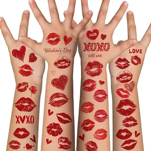 120 Pack Kiss Tattoos Temporary - Lip Tattoo Cupid Accessories Bow and Arrow Shirts Dress | Heart Lipstick Stickers Gifts Holiday Party Favors Crafts Decor for Women Adults