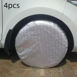 4 Piece Tire Kit for Travel Trailers & Suvs, Truck Tire, Waterproof Wheel Rim Protection, UV Rain Snow Resistant, Fits 27-29 Inch Tires, Durable Weatherproof Cover