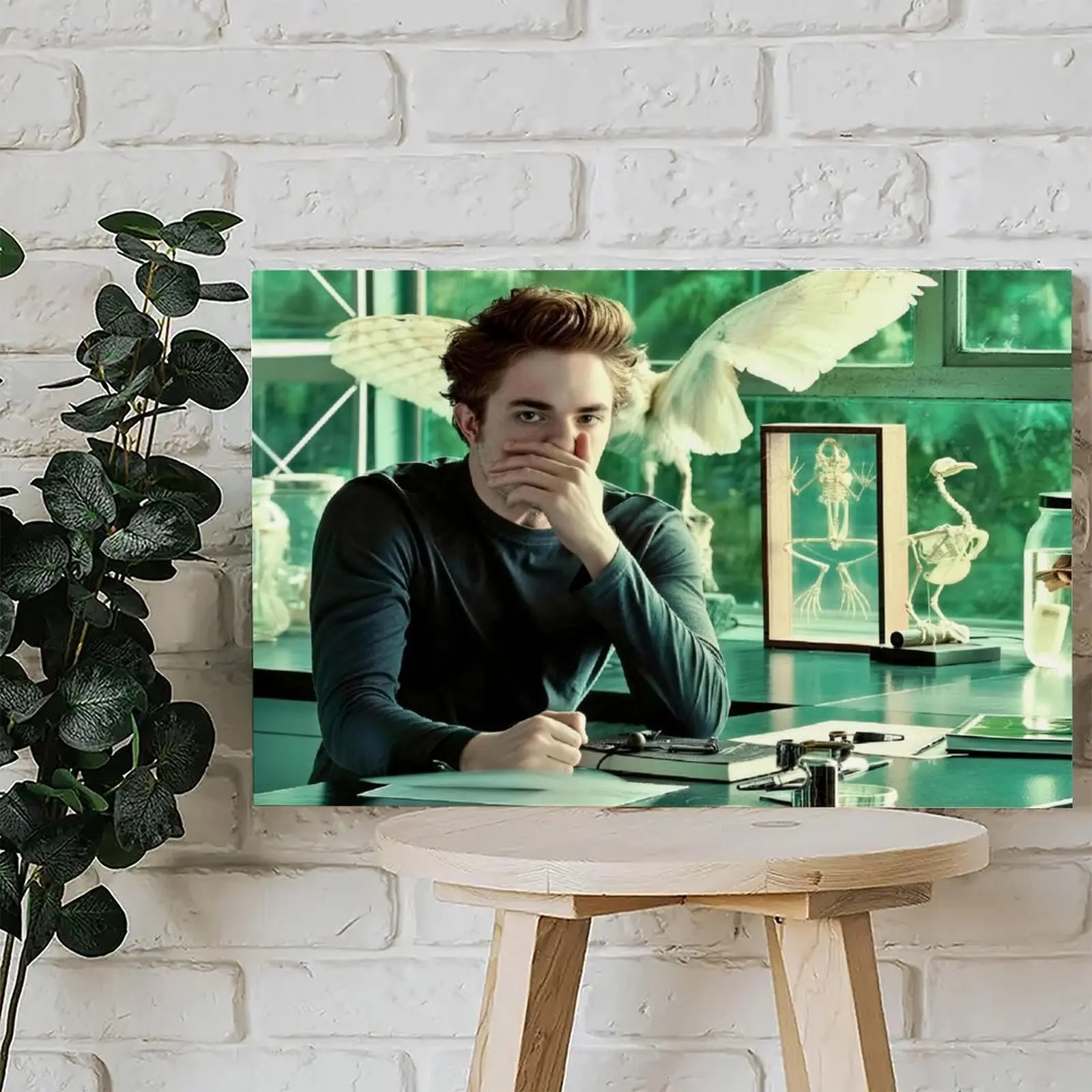 The Twilight Saga Edward Stinky Face Humor Artistic Pine Wood Print Poster, Classic Home Decor for Living Room & Porch Wall Decoration