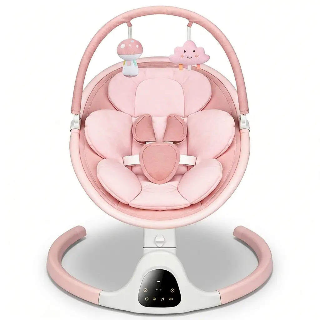 Baby Swing for Infants, Infant Swing with 5 Swing Speed, Built-in Lullabies, 5-Point Harness, Electric Infant Swing with Bluetooth for Indoor & Outdoor Use