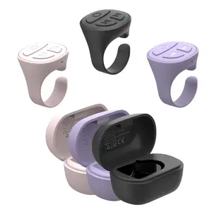 Wireless Scrolling Ring for Iphone, Bluetooth Phone Camera Remote Control, Scroll Ring Page Turner for E-book, Remote Control for TIK Tok, iPhone, iPad, Android, Smartphone Black