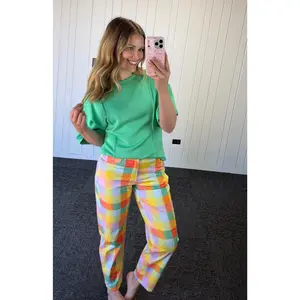Plaid Barrel Pants