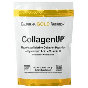 California Gold Nutrition CollagenUP®, Hydrolyzed Marine Collagen Peptides with Hyaluronic Acid and Vitamin C, Unflavored, 7.26 oz (206 g)