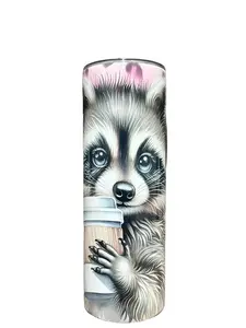 First Of All I'm A Delight Racoon - 20oz oz 20 oz. 20oz. - Skinny Straight Sublimation Tumbler - Amy's Tumbler Junkies - Your Favorite Tumbler Shop!
