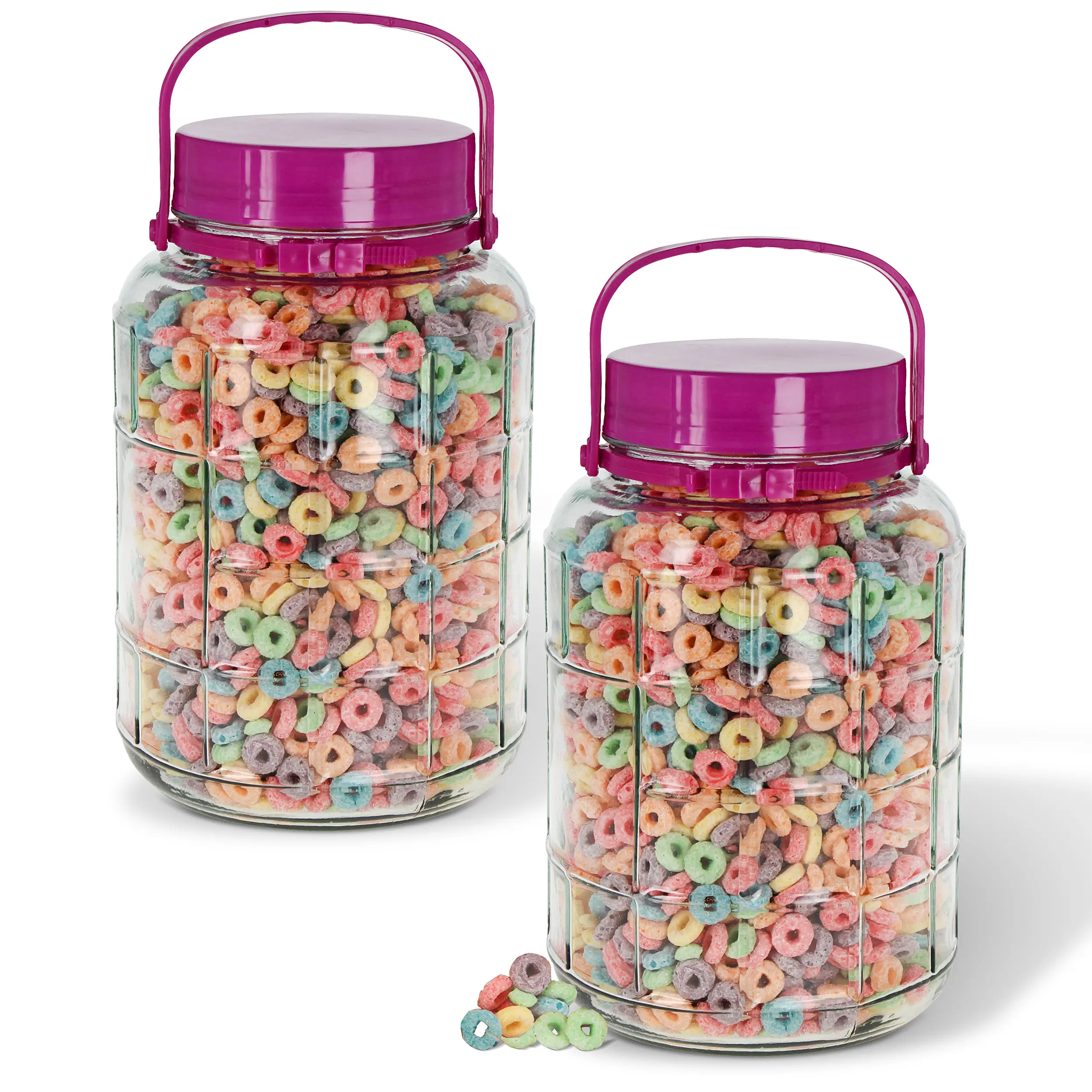 7Penn 1 Gallon Glass Jar with Airtight Lid - 2 Pack Wide Mouth Handled Jars