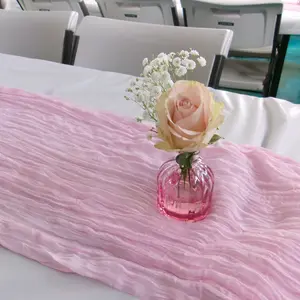 1/6/12/20-Pack Cheesecloth Table Runners 10FT (21.5"x120") – Boho Rustic Gauze Table Decor for Weddings, Valentine’s Day, Baby Shower, Bridal Shower, Birthday Parties, Romantic Dinners, Bridal Banquets, Dining Room Styling & 2026 Trendy Event Decor