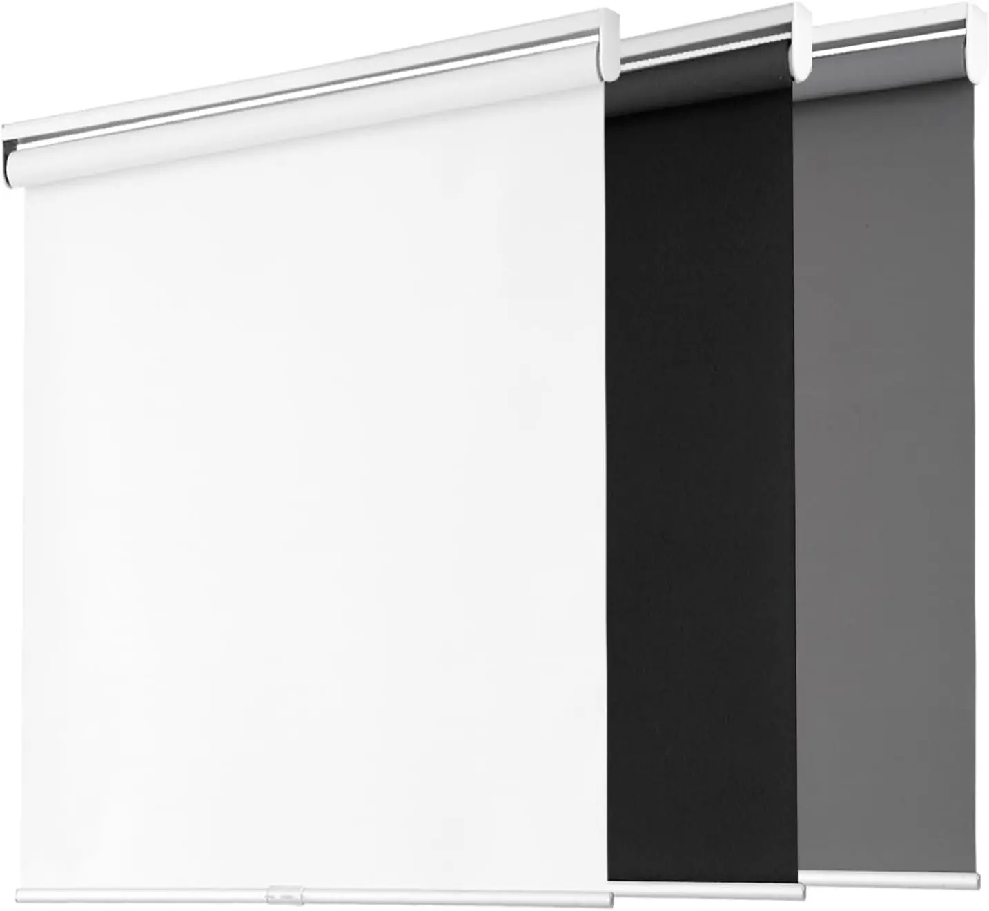 Blackout Roller Shades for Windows Cordless Free-Stop Blinds Thermal Insulated UV Protection Fabric Pull Down Room Darkening Door Blinds for Home Office Easy to Install 23"W x 72"H White