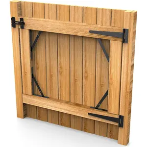 Fence Gate Frame Kit with 8 inch Hinges and Gate Latch, Includes Corner Brace Brackets, Suitable for Wooden Shed Doors and Barn Doors