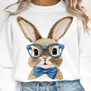Coquette Bow Bunny Easter T-Shirt or Sweatshirt, Coquette Rabbit Easter, Pink Bow Bunny Tee, Cute Easter Shirt