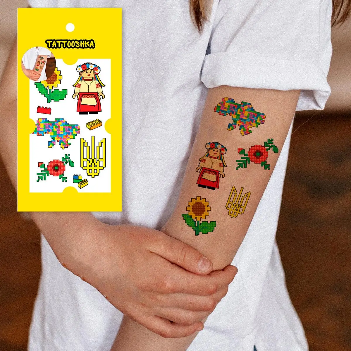 Mini designer (L-59). Temporary tattoos. Party tattoos. Kids tattoos. Custom design. Tattoo sets. Ukrainian. Realistic. Waterproof