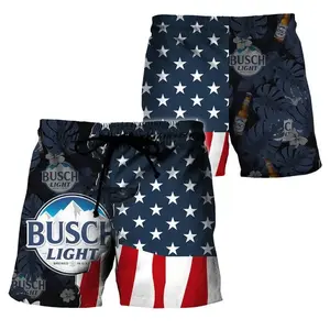 USA Tropical Flag B@sch Light Swim Trunks, Hawaiian Shorts For Men Dad Friend, Aloha Short, Trendy Gift, Summer Shorts, Beach Shorts