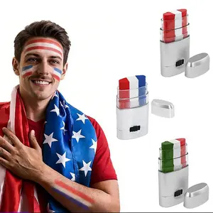 Portable Tri-Color National Flag Face Paint Sticks - Skin-Safe Formula for Sports Matches, Fan Events & Patriotic Celebrations