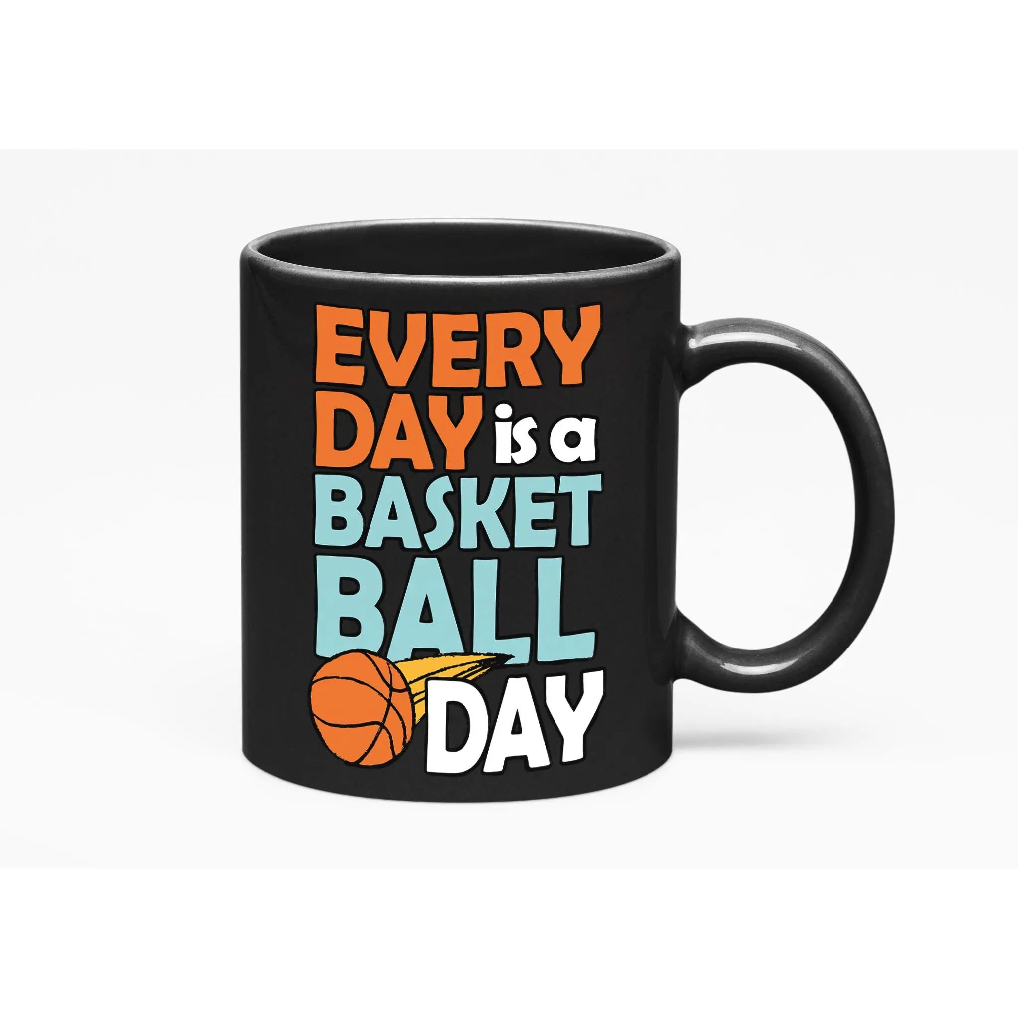 Every Day is Basketball, Black 11oz Ceramic Mug