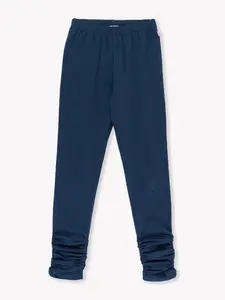 Navy Ruched Bow Leggings