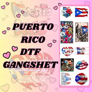 PUERTO RICO DTF  GANGSHEET SHIRT DESIGNS