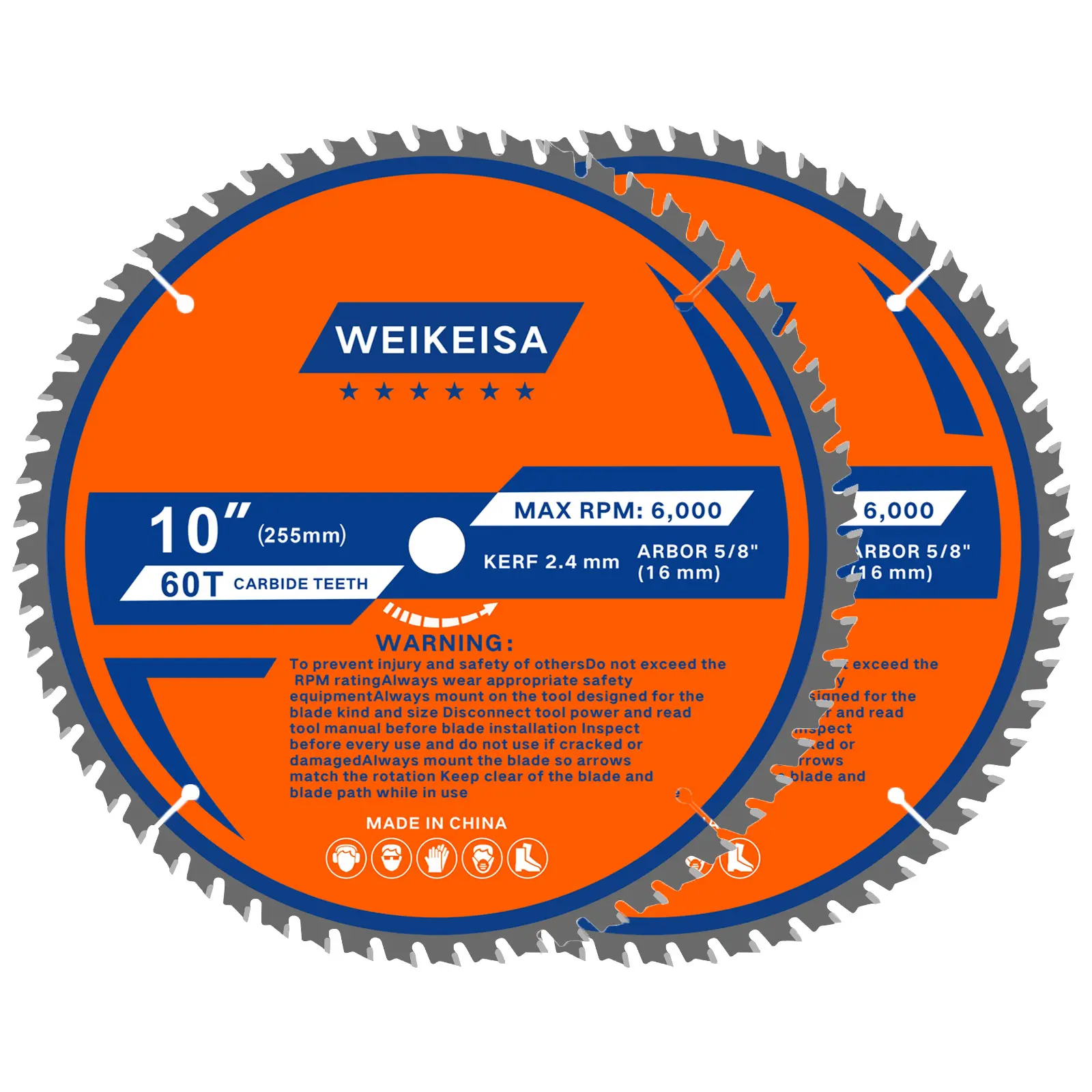 2-Pack 10 Inch Circular Saw Blades For Table Saw & Miter Saw - 0.1" Kerf, 40T&60T Carbide-Tipped Blades With 5/8" Arbor, Perfect For Wood Cutting