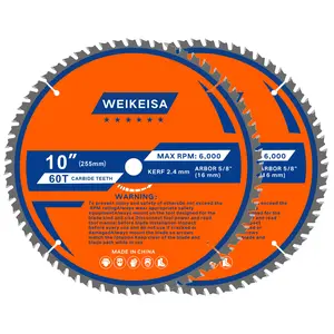 2-Pack 10 Inch Circular Saw Blades For Table Saw & Miter Saw - 0.1" Kerf, 40T&60T Carbide-Tipped Blades With 5/8" Arbor, Perfect For Wood Cutting