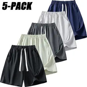 5-Pack Men's Ice Silk Quick-Dry Shorts, Cooling & Breathable Loose Fit Athletic Shorts with Elastic Waistband, for Running, Gym, Yoga, Summer Travel and Casual Wear, Ultra-Soft Sportswear Multipack tiktokshopspringglowup