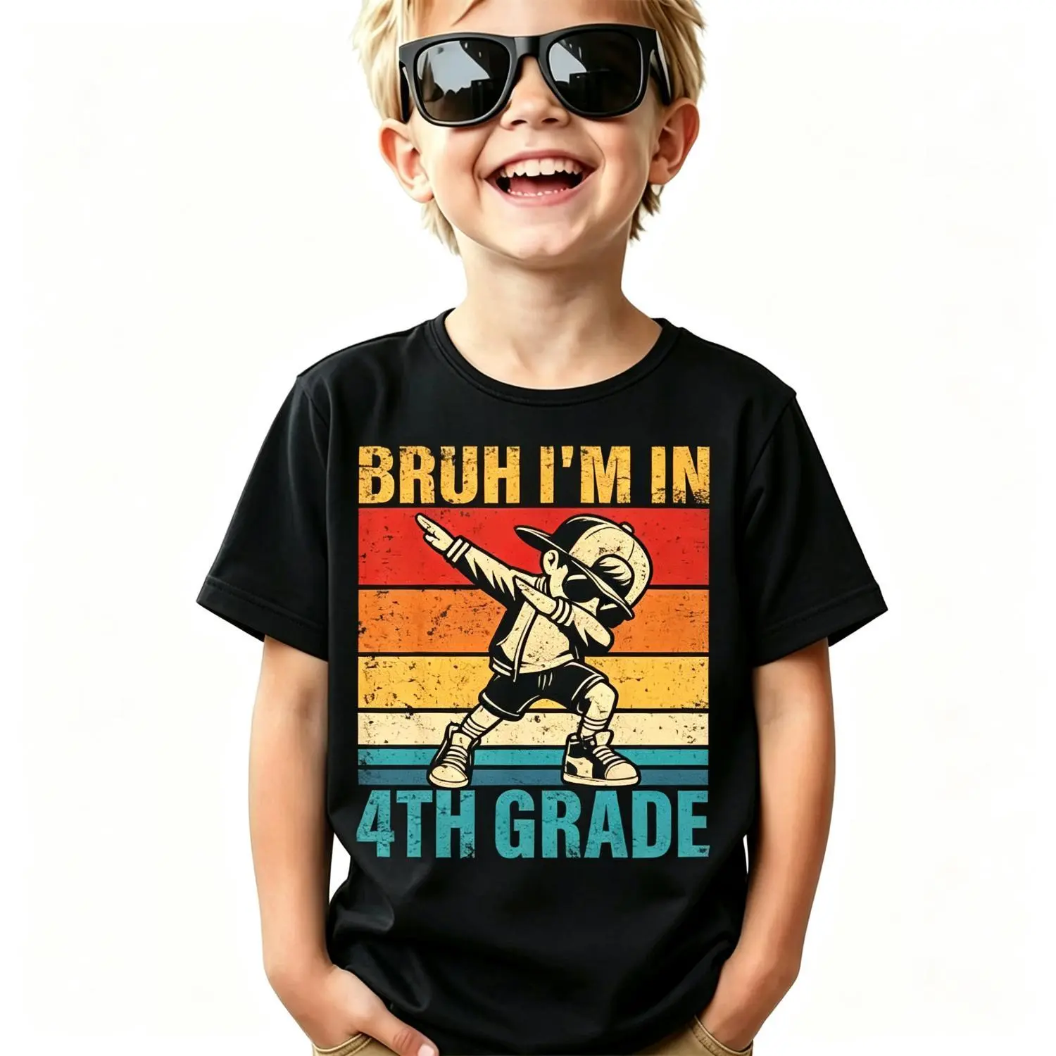 Fourth Grade Dabbing Boy Bruh I'm in 4th Grade Student T-Shirt