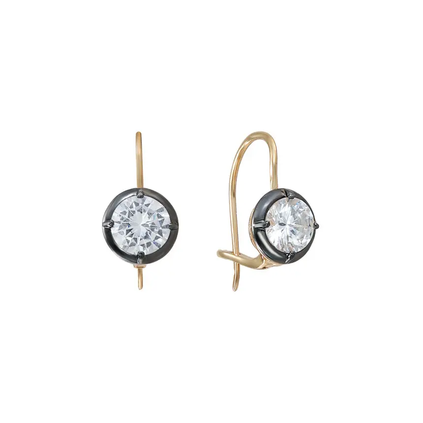 Black Rhodium Diamond Drop Earrings