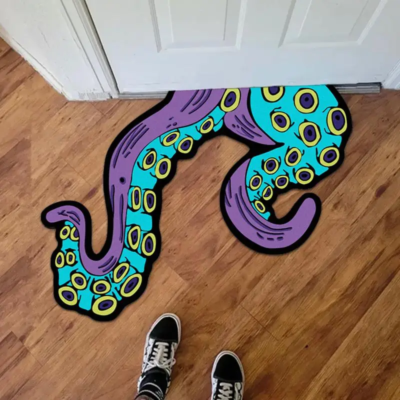 Octopus Tentacle Shaped Rug, 1 Count Creative Area Rugs for Living Room, Bedroom Decor Floor Carpet, Modern Irregular Decorative Rug, Indoor Floor Mat