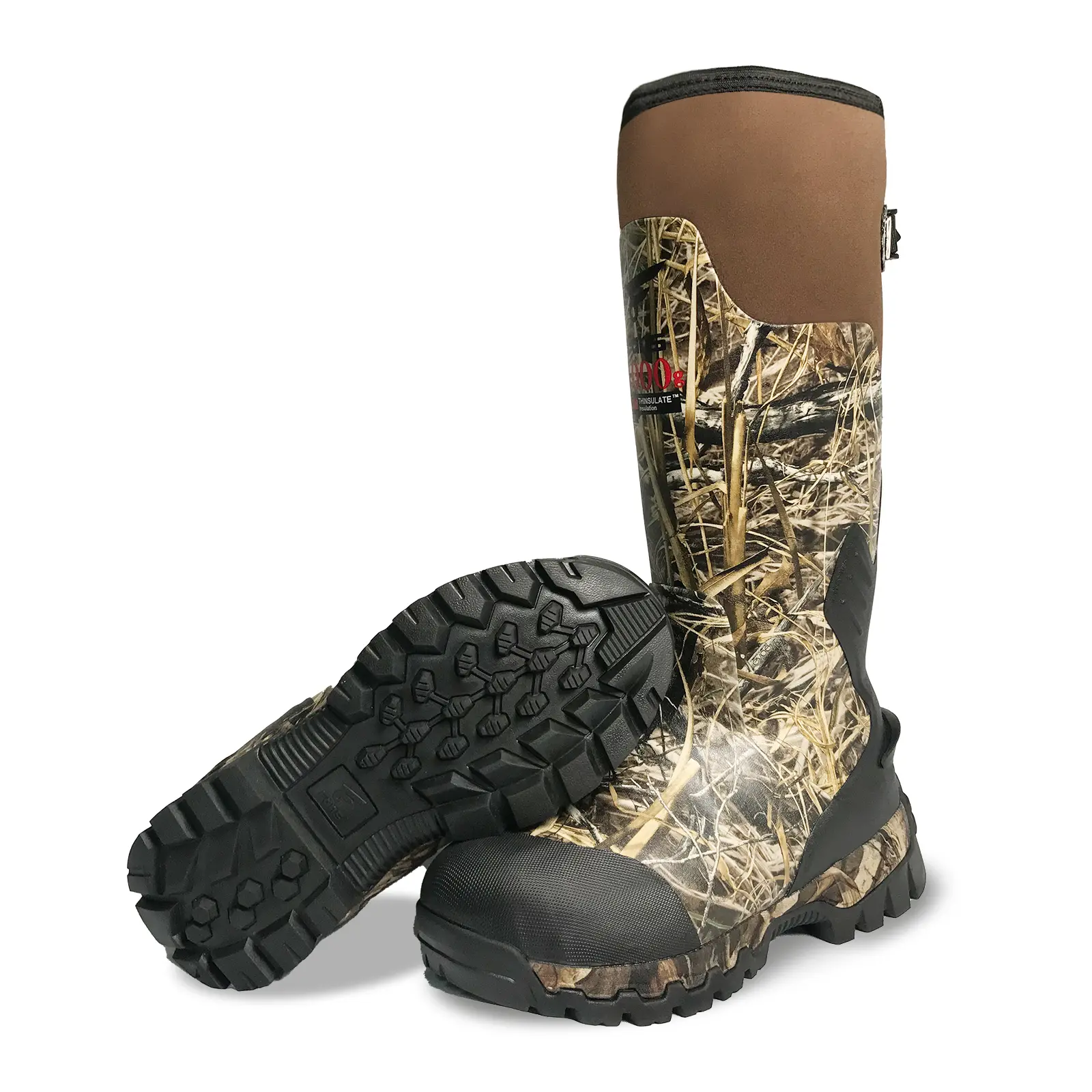 8Fans Hunting Boots for Men – 6mm Neoprene and Rubber Boot，1000G Thinsulate Insulated, Anti-Slip & Lightweight Outdoor Work Boots Durable Construction Comfort Footwear Walking Shoes