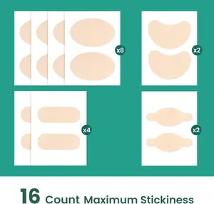 Moleskin Adhesive Pads for Feet,Blister Bandages for Feet, Mole Skin Patch for Feet Heels, Skin Tape Stickers for Feet - 16 Sheets of 4 Shapes