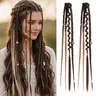 2 PCS Boho Clip In Braids with Beads & Charms | 20" Synthetic Hair Extensions for Festival, Cosplay & Daily Style