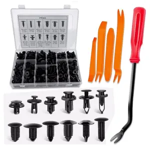 240pcs Auto Car Bumper Retainer Clips Kit Fastener Remover Push Pin Rivet Screw