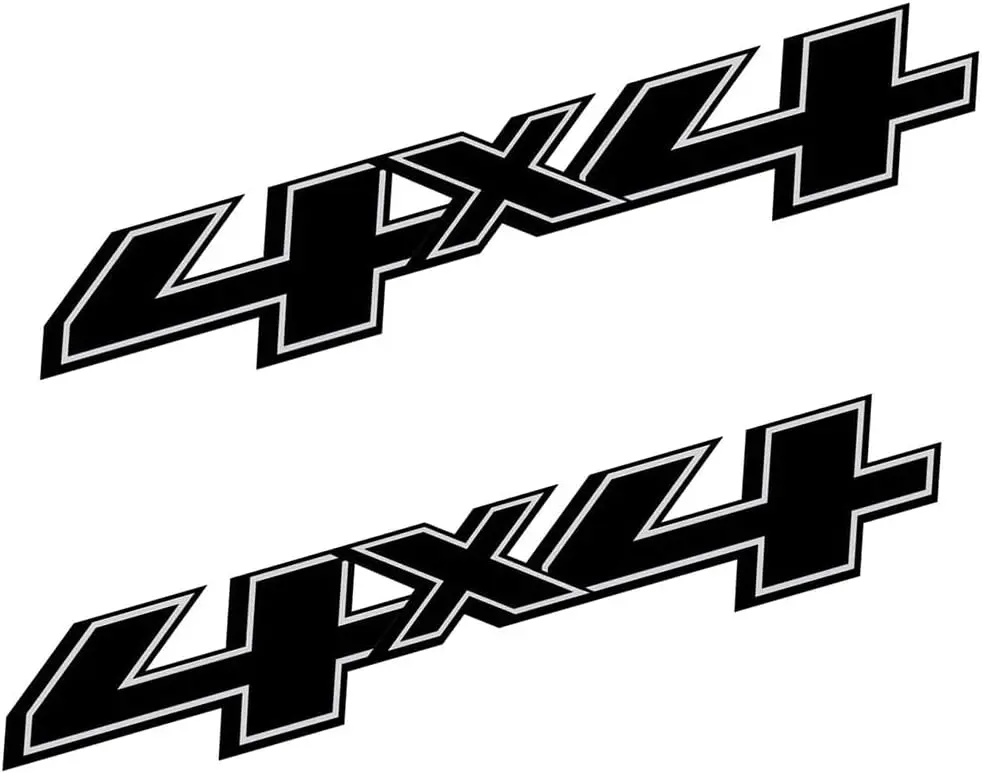 2Pc 4x4 Decals Sticker Emblem Replacement for 2014-2018 Chevy Silverado Sierra Truck Bedside (Black)