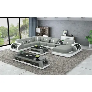 Blaylock Modern Sectional Sofa with LED Light
