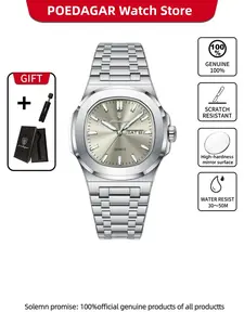 POEDAGAR Men's Quartz Analog Wristwatch Fashion Date Week Water Resistant Men's Watch Quartz High end Sports Men's Watch is the first choice for gifting boyfriends and girlfriends
