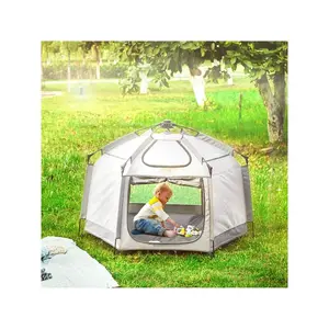 outstanding quality  VEVOR 59.8x59.8in Baby Canopy Indoor Outdoor Portable Playpen Babies And Lightweight Foldable Pop Up Toddler Play Yard With 3 Sun Shades Travel Bag For Park Beach Home