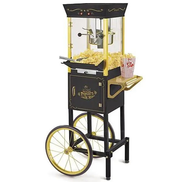 Nostalgia CCP510BK 53" Vintage 8 oz. Commercial Popcorn Cart Nostalgia CCP510BK 53" Vintage 8 oz. Commercial Popcorn Cart