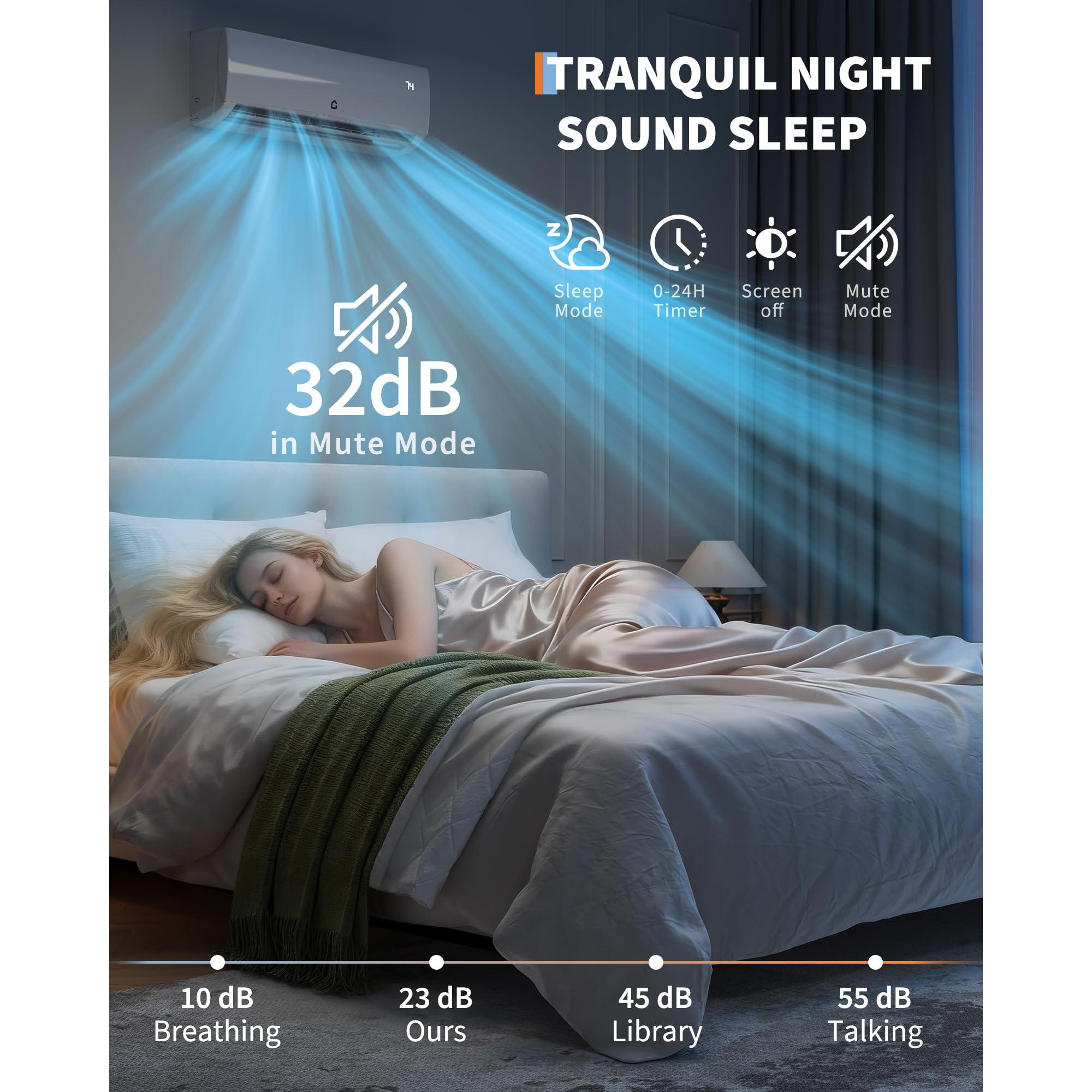 【GARVEE】11500 BTU Mini Split AC/Heating System – 115V WiFi Enabled Energy Efficient Wall-Mounted Split Air Conditioner – Cools Up to 750 Sq.Ft – Heat Pump & Installation Kit Included
