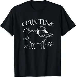 100% Cotton Counting Sheep Farmer Sheep Gift Idea T-Shirt