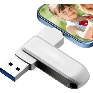 Flash Drive for  128GB External Storage - USB Memory Stick Compatible With iOS/Android/PC - Save More Photos and Videos