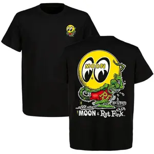 Rat Fink MOON Equipped T-Shirt, Iconic Hot Rod Graphic Tee with Monster Cartoon Style, Vintage Kustom Kulture Shirt, Gift for Car Guys & Speed Freaks