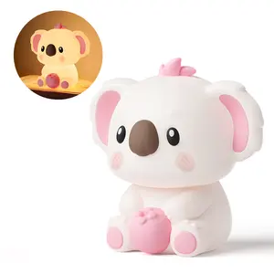 Icarer Family Squishy Koala Night Light Pro for Kids Soft LED Glow with 14 RGB Colors 3 Brightness Levels Auto-dim Timer BPA-Free Silicone Easter Glowing Koala
