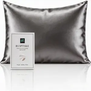 RUIPTSKE 100% Pure Mulberry Silk Pillow Case for Hair andSkin, Soft, Hypoallergenic & Smooth, Both SidesGrade 6A Silk, with Hidden Zipper, Gift forWomen and Men, 1pc