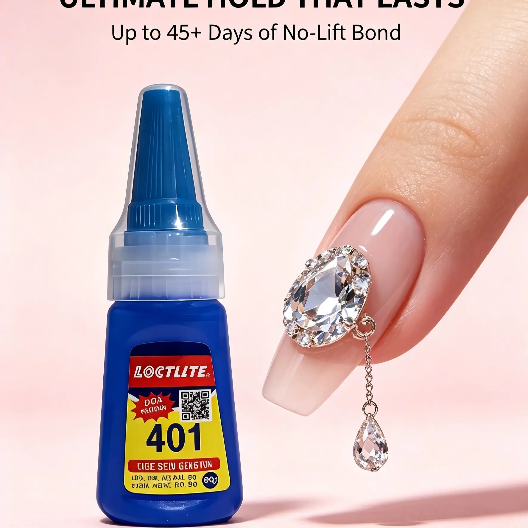 401 Super Strong Nail Glue, Nail Art Glue, Nailcare Glue, False Nails Glue for Press on & Acrylic Nails, 20g, Long-Lasting Adhesive, Easy Application, Perfect for DIY Manicures