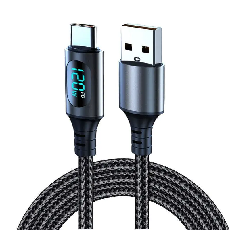 NNBILI 120W Type C Wired Charging USB to Digital Fast Charging Data Cable, 5A Data Cable, Compatible with Samsung Galaxy S24/S23 Series, Apple iPhone 15/16 Series, Charging Cables